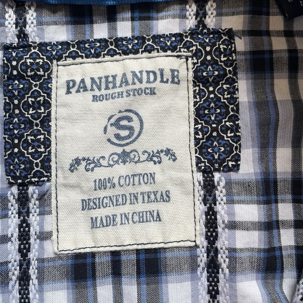Panhandle Rough Stock Shirt Womens Small Plaid Western Pearl Snap Embroidered - Picture 8 of 15
